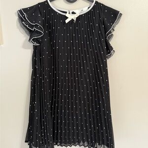 H&M Black & White Polka Dot Pleated Girls Dress